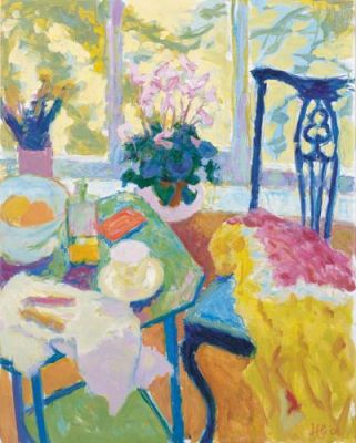 Still Life with Cyclamen, Chair and Table II